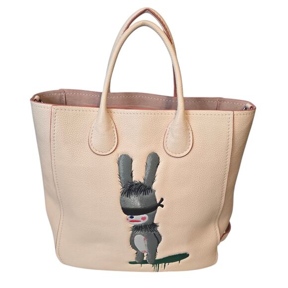 Coach x Gary Baseman Emmanuel Hare Ray Tote Pink Leather Limited Edition 94/400 - Picture 1 of 13